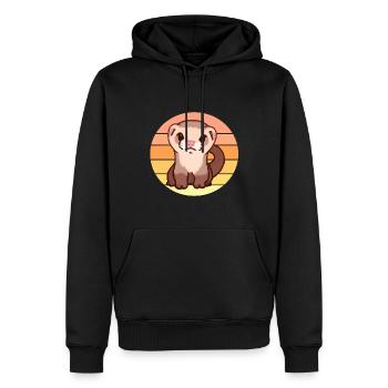 Furet Coucher de soleil - Sweat à capuche Premium bio Homme - noir - Devant - Nico (187cm)