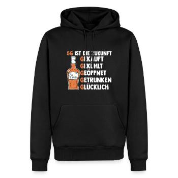 5G ist die Zukunft Rum - Männer Premium Bio Hoodie - Schwarz - Vorne - Nico (187cm)