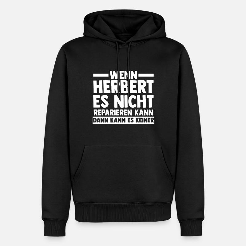 Herbert - Männer Premium Bio Hoodie - Schwarz