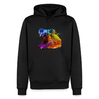 Koala in explosion of colour - Men’s Premium Organic Hoodie - black - Front - Nico (187cm)