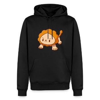 lion pushups push-ups kawaii angry - Men’s Premium Organic Hoodie - black - Front - Nico (187cm)