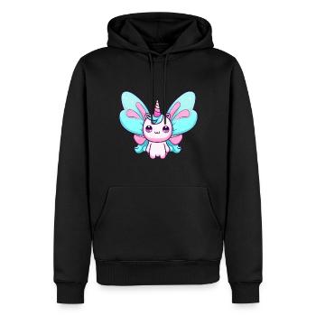 variation 21753aUnicorn butterfly metamorphosis - Men’s Premium Organic Hoodie - black - Front - Nico (187cm)