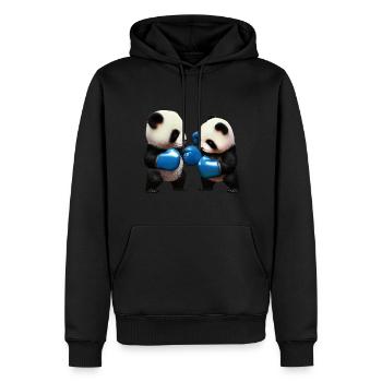 Combattre les pandas - Sweat à capuche Premium bio Homme - noir - Devant - Nico (187cm)