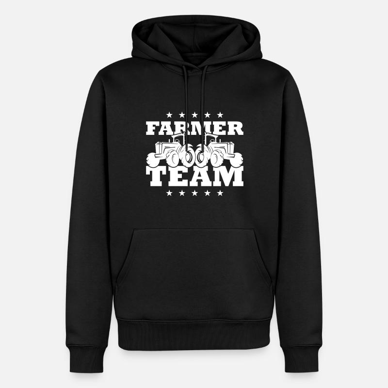 Traktor Bauer Farmer Team - Männer Premium Bio Hoodie - Schwarz