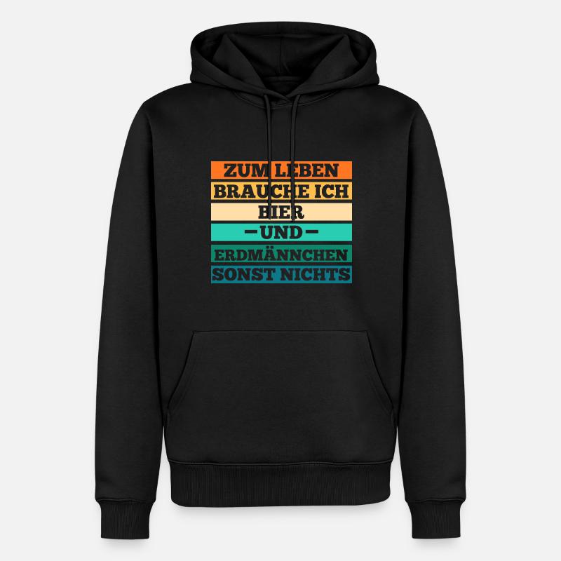 Bier Erdmännchen - Männer Premium Bio Hoodie - Schwarz