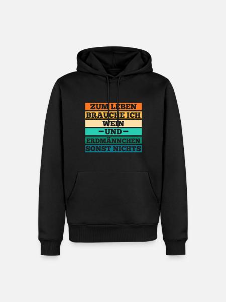 Wein Erdmännchen - Männer Premium Bio Hoodie - Schwarz