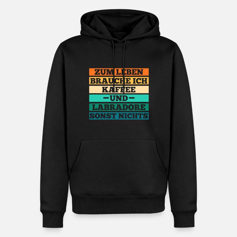Kaffee Hund Labrador - Männer Premium Bio Hoodie - Schwarz