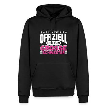 Große Schwester Bruder Schwester Geschenk - Männer Premium Bio Hoodie - Schwarz - Vorne - Nico (187cm)