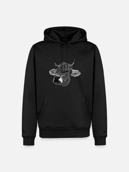 Cow motif - Men’s Premium Organic Hoodie - black