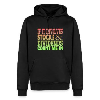 Shares Dividend - Men’s Premium Organic Hoodie - black - Front - Nico (187cm)