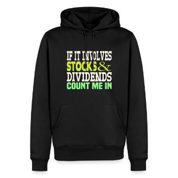 Shares Dividend - Men’s Premium Organic Hoodie - black - Front - Nico (187cm)