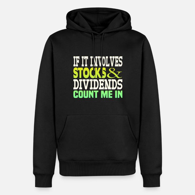 Dividende sur les actions - Sweat à capuche Premium bio Homme - noir