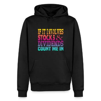Shares Dividend - Men’s Premium Organic Hoodie - black - Front - Nico (187cm)