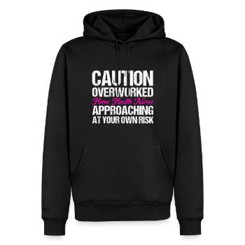 Aide-santé Infirmière en soins infirmiers à domicile - Sweat à capuche Premium bio Homme - noir - Devant - Nico (187cm)