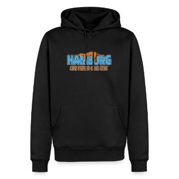 Hamburg ich muss gar nix Faultier Heimat - Männer Premium Bio Hoodie - Schwarz - Vorne - Nico (187cm)