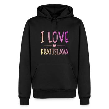 I Love Bratislava - Männer Premium Bio Hoodie - Schwarz - Vorne - Nico (187cm)