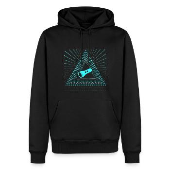 Flashlight Luminous Shiny Bright Radiant - Men’s Premium Organic Hoodie - black - Front - Nico (187cm)