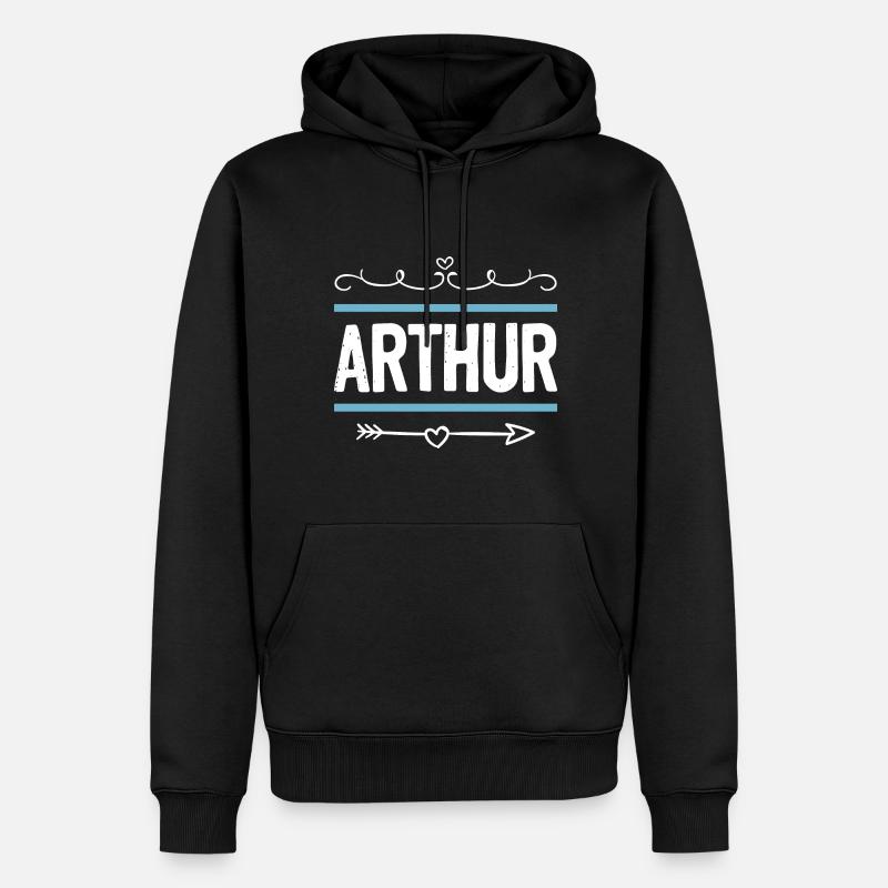 Arthur - Sweat à capuche Premium bio Homme - noir