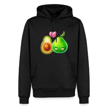 Avocado Liebe - Niedliches Pärchen Design - Männer Premium Bio Hoodie - Schwarz - Vorne - Nico (187cm)