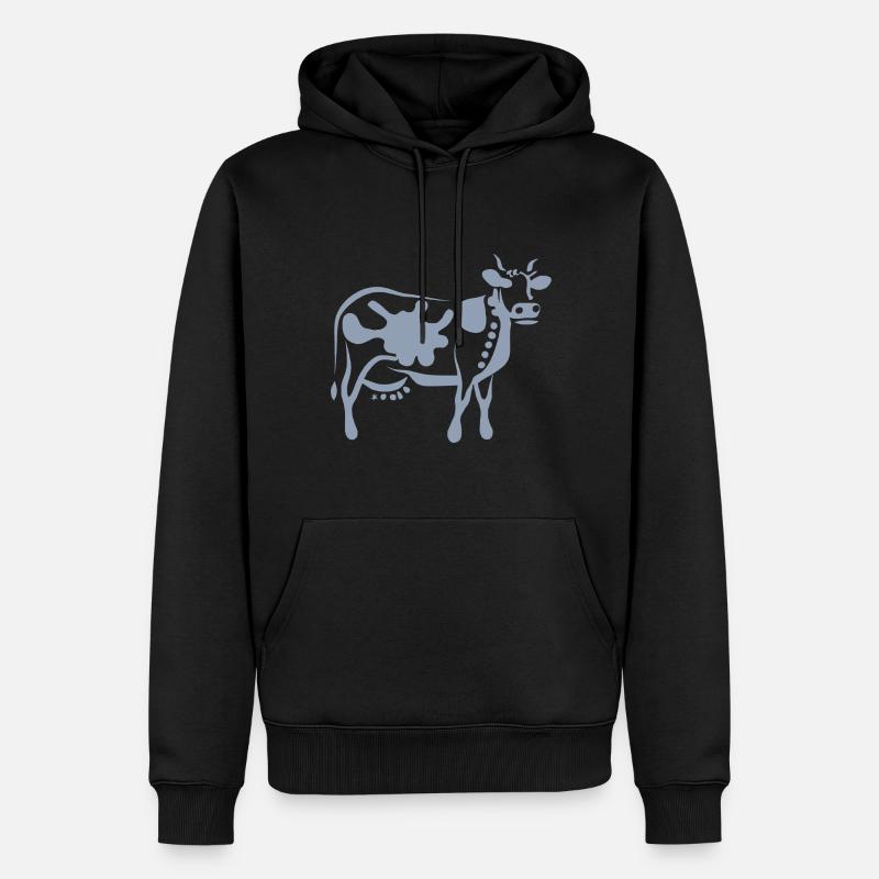 Cow Art Abstrait - Sweat à capuche Premium bio Homme - noir