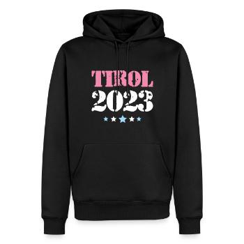 Tyrol 2023 - Sweat à capuche Premium bio Homme - noir - Devant - Nico (187cm)
