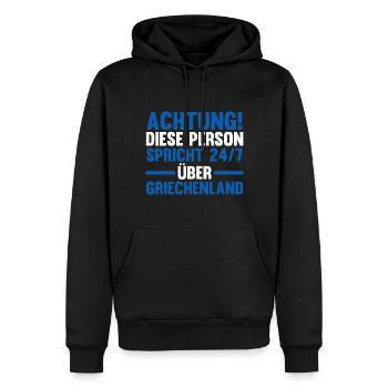 Griechen Grieche Griechenland - Männer Premium Bio Hoodie - Schwarz - Vorne - Nico (187cm)