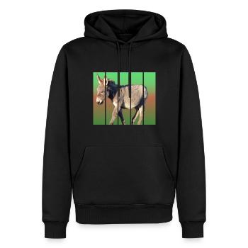 Esel - Männer Premium Bio Hoodie - Schwarz - Vorne - Nico (187cm)