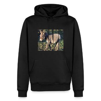Esel - Männer Premium Bio Hoodie - Schwarz - Vorne - Nico (187cm)