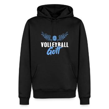 Volleyball Gott Volleyballer Geschenk - Männer Premium Bio Hoodie - Schwarz - Vorne - Nico (187cm)