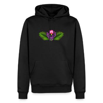 Kleidung mit Blumen - Männer Premium Bio Hoodie - Schwarz - Vorne - Nico (187cm)