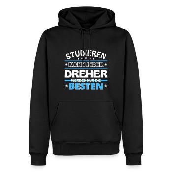 Studieren kann jeder Dreher sind die Besten - Männer Premium Bio Hoodie - Schwarz - Vorne - Nico (187cm)