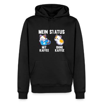 Katze Mein Status Mit Kaffee Ohne Kaffee - Männer Premium Bio Hoodie - Schwarz - Vorne - Nico (187cm)