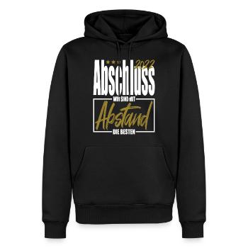 Abschluss 2022 Gold AK 22 cooles Outfit - Männer Premium Bio Hoodie - Schwarz - Vorne - Nico (187cm)