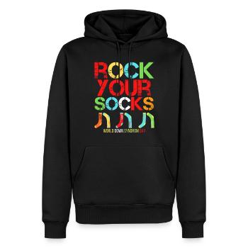 Welt Down Syndrom Tag Rock Your Socks - Männer Premium Bio Hoodie - Schwarz - Vorne - Nico (187cm)