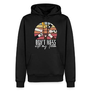 dictons de chat drôles - Sweat à capuche Premium bio Homme - noir - Devant - Nico (187cm)