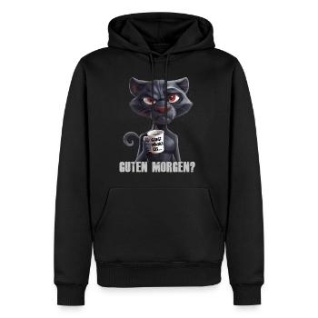Guten Morgen dünnes Eis schwarze Katze - Männer Premium Bio Hoodie - Schwarz - Vorne - Nico (187cm)