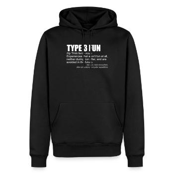 Typ-3-Spaß-Definition, lustiger Sarkasmus, Typ-3-S - Männer Premium Bio Hoodie - Schwarz - Vorne - Nico (187cm)
