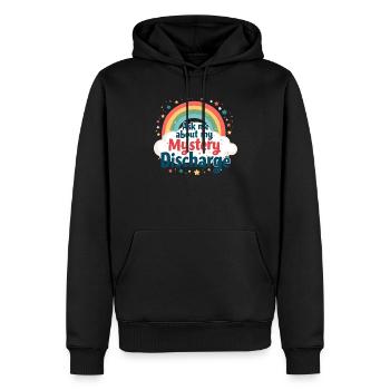 Fragen Sie mich nach meiner mysteriösen Entlassung - Männer Premium Bio Hoodie - Schwarz - Vorne - Nico (187cm)