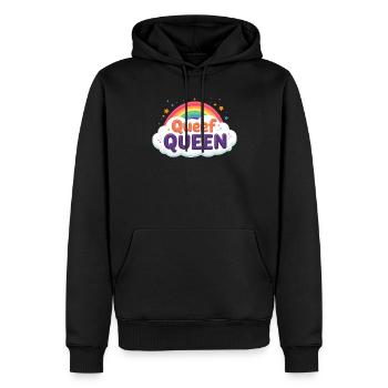 Queef Queen Women's Vulgär Verrückt Peinlich - Männer Premium Bio Hoodie - Schwarz - Vorne - Nico (187cm)