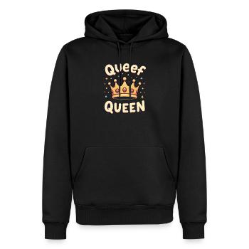 Queef Queen Damen Vulgär peinlicher Raunchy - Männer Premium Bio Hoodie - Schwarz - Vorne - Nico (187cm)