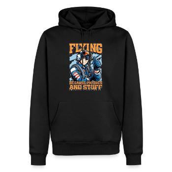 Aerobatic Pilot Flying Because Physics Aviation - Männer Premium Bio Hoodie - Schwarz - Vorne - Nico (187cm)