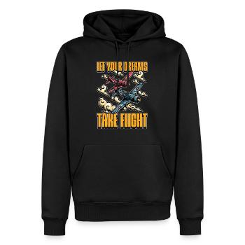 Aerobatic Pilot Let Your Dreams Take Aeroplane - Männer Premium Bio Hoodie - Schwarz - Vorne - Nico (187cm)