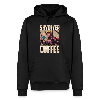 Skydiver Before Coffee Parachuting Coffee Lover - Männer Premium Bio Hoodie - Schwarz - Vorne - Nico (187cm)