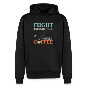 Instructeur de vol avant l’amateur de café de l’aviation - Sweat à capuche Premium bio Homme - noir - Devant - Nico (187cm)