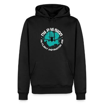 Instructeur de vol Ma passion Mon professeur d’aviation - Sweat à capuche Premium bio Homme - noir - Devant - Nico (187cm)