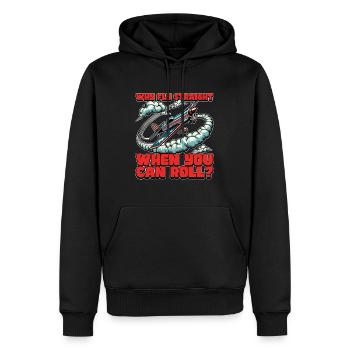 Pilote de voltige Pourquoi voler droit quand on est pilote de planeur - Sweat à capuche Premium bio Homme - noir - Devant - Nico (187cm)