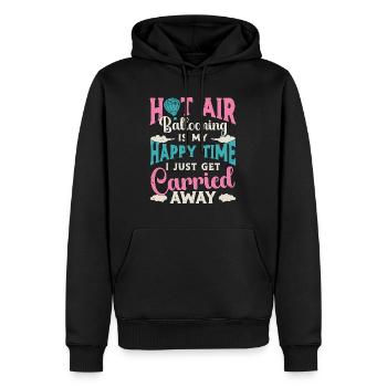 La montgolfière est mon pilote de ballon Happy Time - Sweat à capuche Premium bio Homme - noir - Devant - Nico (187cm)