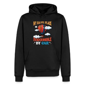 Hot Air Ballooning My Happy Place Balloon Aircraft - Männer Premium Bio Hoodie - Schwarz - Vorne - Nico (187cm)