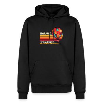 Ballooning Enthusiast Morning Is Not My Aviation - Männer Premium Bio Hoodie - Schwarz - Vorne - Nico (187cm)