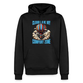 Hot Air Ballooning Clouds Are My Comfort Aviation - Männer Premium Bio Hoodie - Schwarz - Vorne - Nico (187cm)